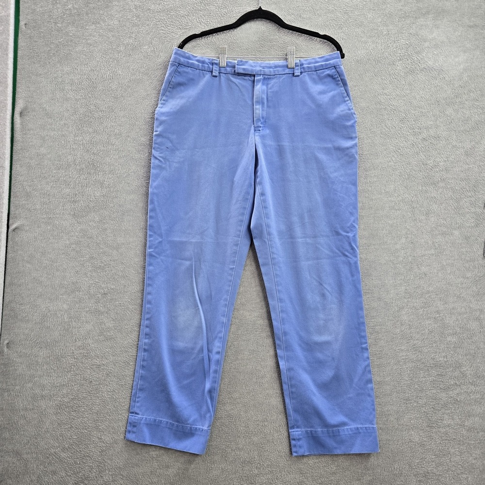 Ralph Lauren Sport Women Pants 10 Blue Chino Twill Button 28" Inseam READ